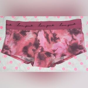 Victoria’s Secret Pink cotton boyshort panties VS pink logo panty pink tie dye